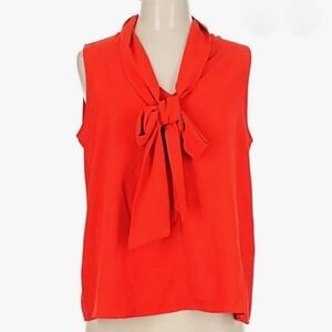 Elegant Red Sleeveless Blouse